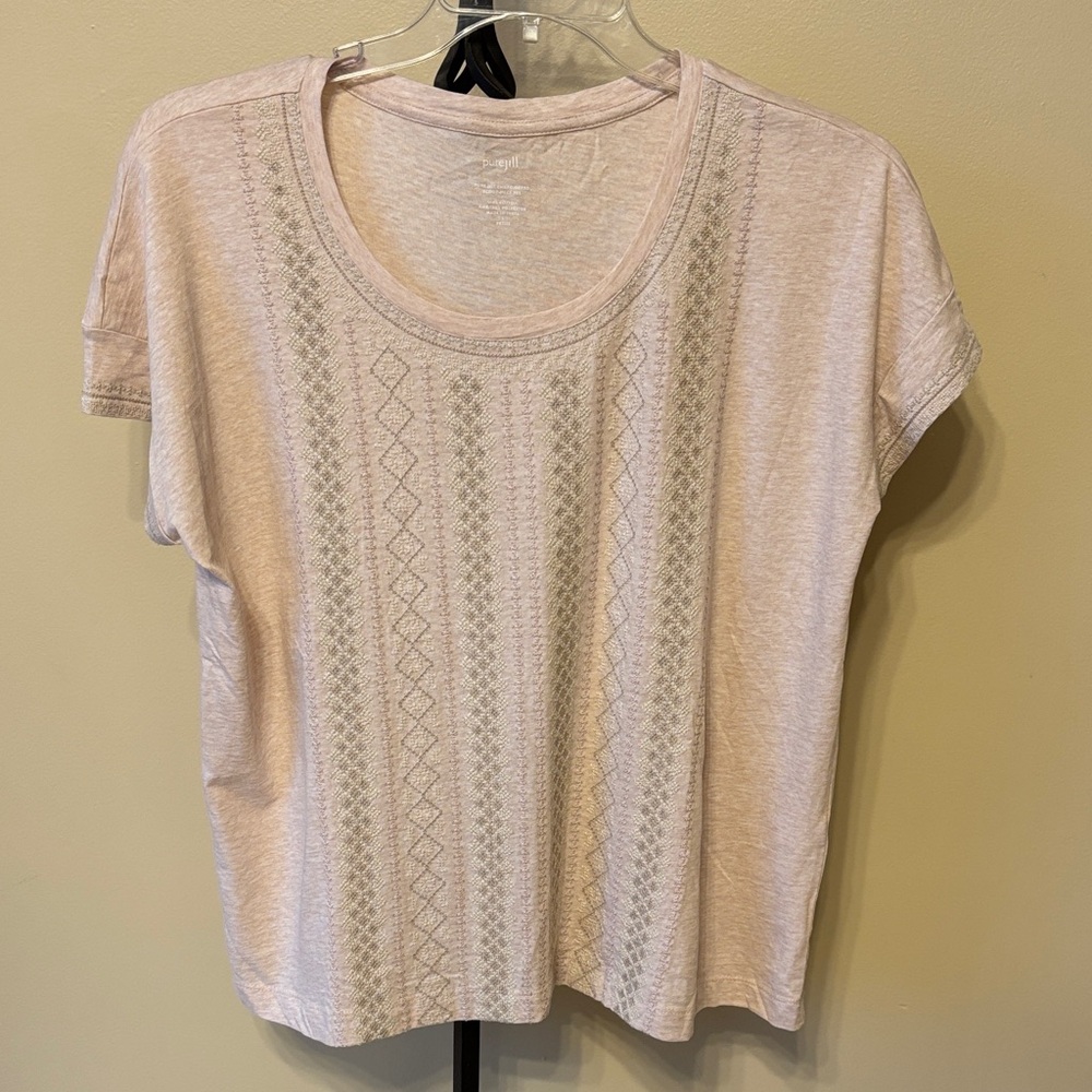 Women's Pink Patterned Top large petite